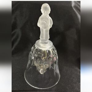 Charming Frosted Glass Bell with Figurine